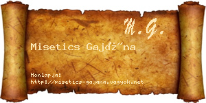 Misetics Gajána névjegykártya